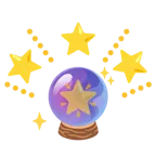 stella che brilla + sfera di cristallo