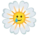 fiore + faccina sorridente con lacrima
