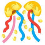 Konfettiball + sich die Augen zuhaltendes Affengesicht