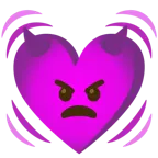 faccina arrabbiata con corna + cuore che batte