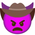 faccina arrabbiata con corna + faccina con cappello da cowboy