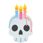 teschio + torta di compleanno