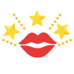 impronta della bocca + stella che brilla
