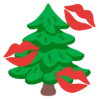 impronta della bocca + albero sempreverde
