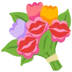 impronta della bocca + mazzo di fiori