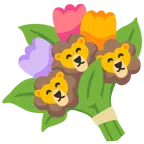 mazzo di fiori + leone