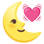 cuore che batte + faccina ultimo quarto di luna