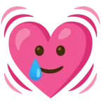 cuore che batte + faccina sorridente con lacrima