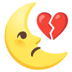 cuore infranto + faccina ultimo quarto di luna