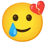 cuore infranto + faccina sorridente con lacrima