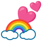due cuori + arcobaleno