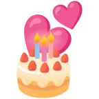 due cuori + torta di compleanno