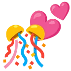 due cuori + coriandoli