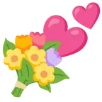 due cuori + mazzo di fiori