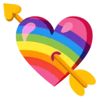cuore con freccia + arcobaleno