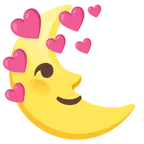 cuore con freccia + faccina ultimo quarto di luna