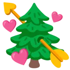 cuore con freccia + albero sempreverde