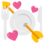 cuore con freccia + piatto e posate