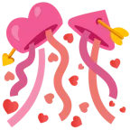 cuore con freccia + coriandoli