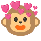 cuore con freccia + muso di scimmia