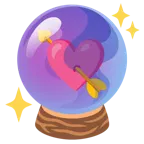 cuore con freccia + sfera di cristallo