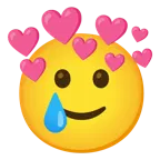 cuore con freccia + faccina sorridente con lacrima