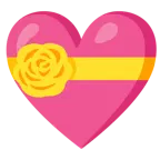 cuore con fiocco + rosa