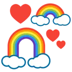 cuori che girano + arcobaleno