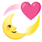 cuori che girano + faccina ultimo quarto di luna