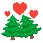 cuori che girano + albero sempreverde