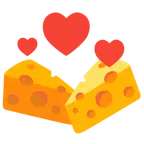 cuori che girano + fetta di formaggio