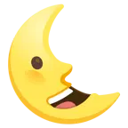 grinning face + last quarter moon face