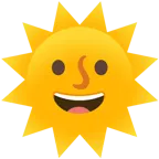 grinning face + sun with face