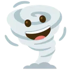 grinning face + tornado