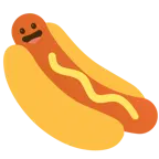 grinning face + hot dog