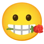 grinning face + rose