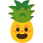 grinning face + pineapple