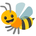 grinning face + honeybee