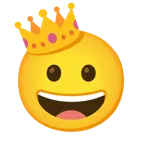 grinning face + crown