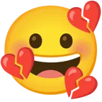 grinning face + broken heart