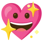 grinning face + sparkling heart