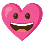 grinning face + heart with ribbon