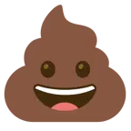 grinning face + pile of poo