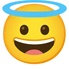 grinning face + smiling face with halo