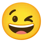 grinning face + winking face