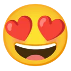 grinning face + smiling face with heart-eyes