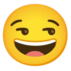 grinning face + unamused face