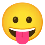 grinning face + face with tongue