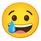 grinning face + crying face