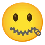 grinning face + zipper-mouth face